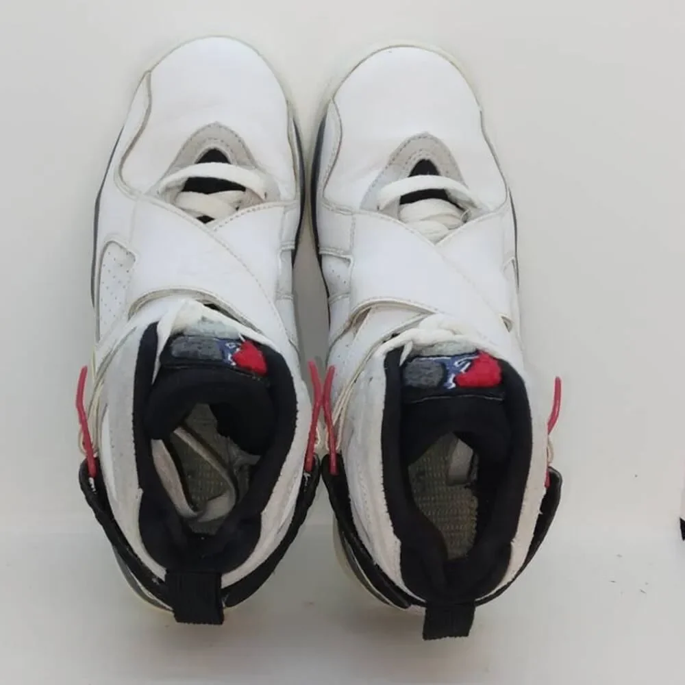 Nike Air Jordan VIII Retro Countdown Boys White/Gry/Red Sneakers - Size: 5Y